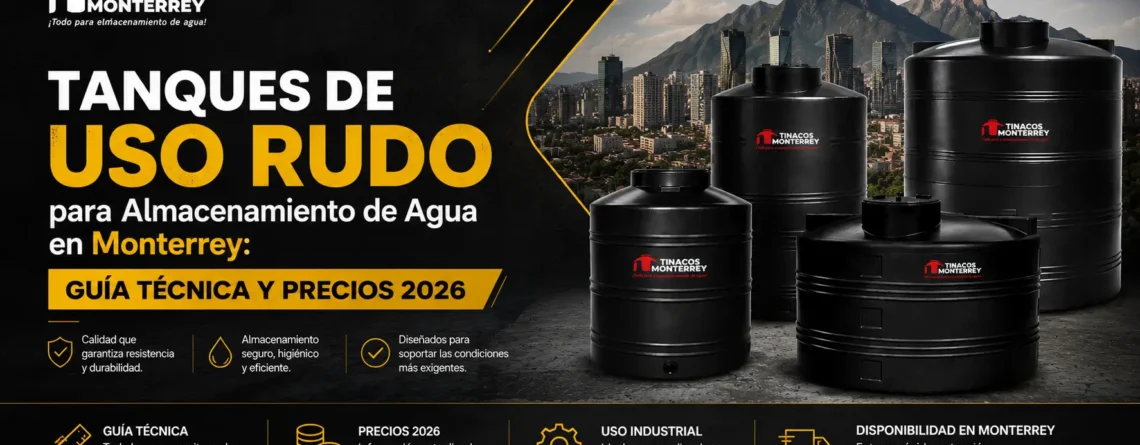 Tanques industriales de uso rudo HDPE refuerzo 40% instalados en planta de Apodaca, Monterrey, Nuevo León 2026