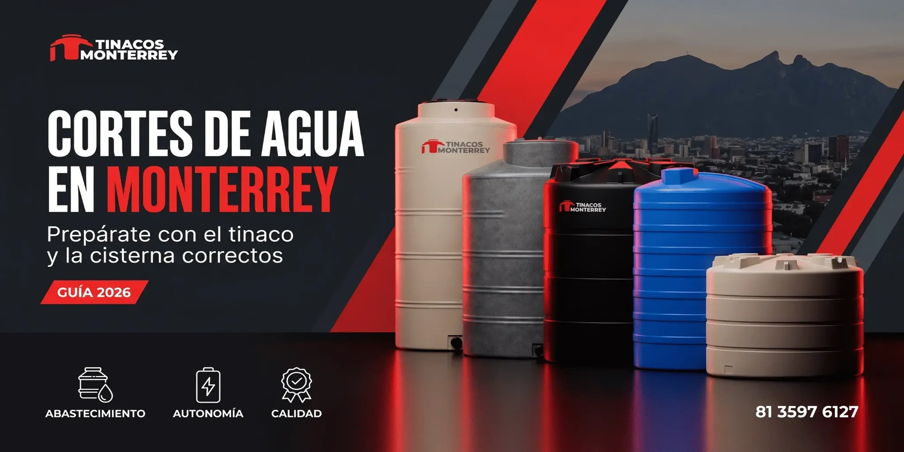 Tinacos y cisterna Tinacos Monterrey para afrontar cortes de agua en Monterrey — guía 2026