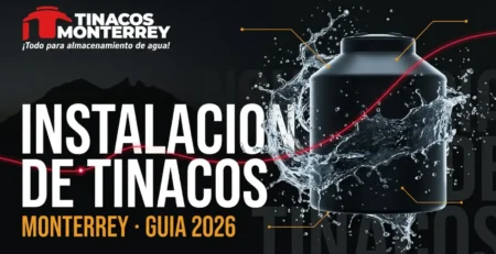 Tinaco instalado en azotea en Monterrey con el Cerro de la Silla al fondo — guía de instalación y costos 2026, Tinacos Monterrey
