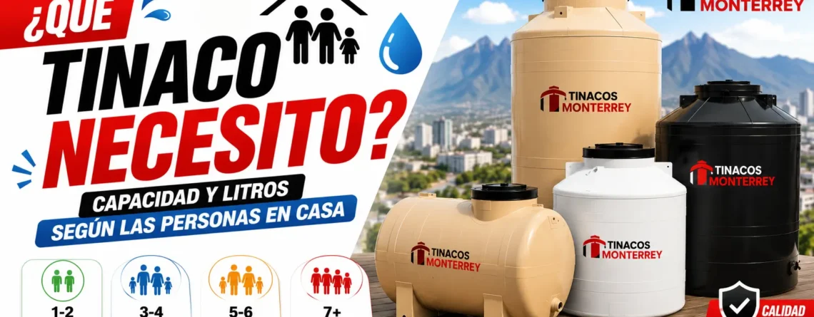 Qué capacidad de tinaco necesito según las personas en casa en Monterrey