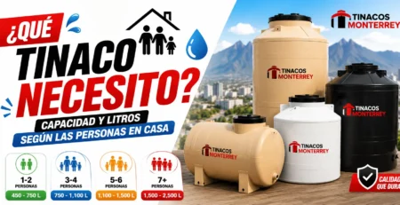 Qué capacidad de tinaco necesito según las personas en casa en Monterrey