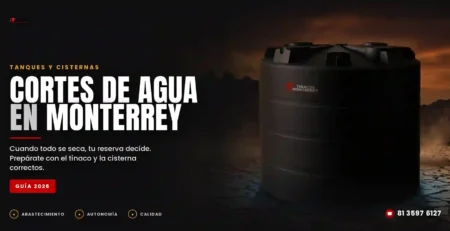 Dos tinacos negros en una azotea de Monterrey con el Cerro de la Silla al fondo, para asegurar agua durante los cortes de agua en Monterrey.